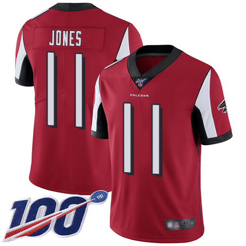 Atlanta Falcons Limited Red Men Julio Jones Home Jersey NFL Football #11 100th Season Vapor Untouchable